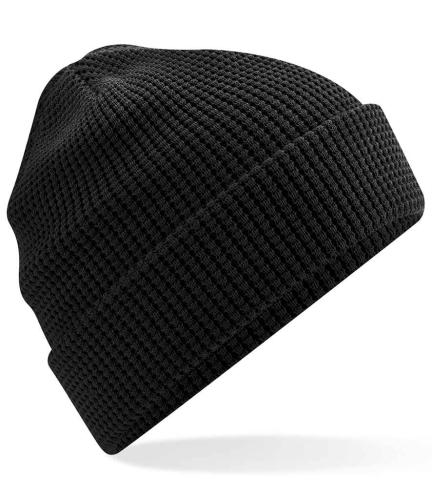 Beechfield Organic Cotton Waffle Beanie - BLK - ONE